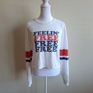 Billabong Long Sleeves White Shit Top Size M